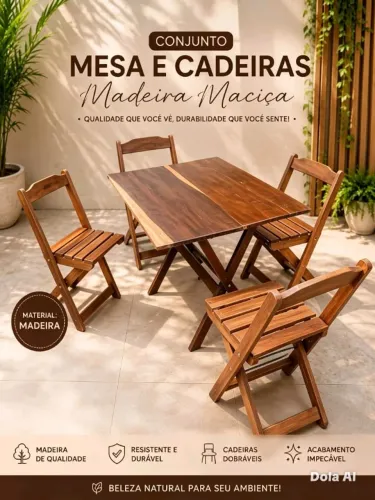 MESA ELEGANTE EM MADEIRA