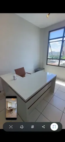 Mesa de escritório off White/Freijó