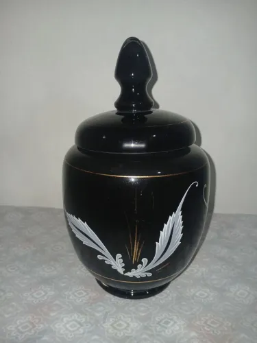 Bomboniere antiga com tampa Cerâmica 