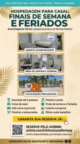 Apto casal no canto do forte pg