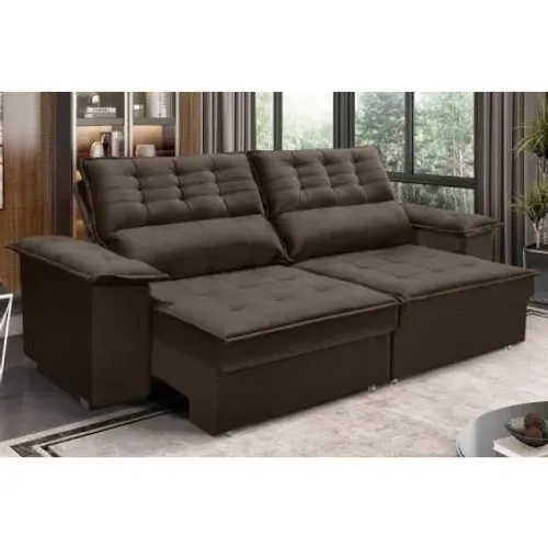 Sofa Dubai 2.30 Retr Reclinavel - Marrom