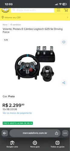 Volante, Pedais E Câmbio Logitech G29 Se Driving Force