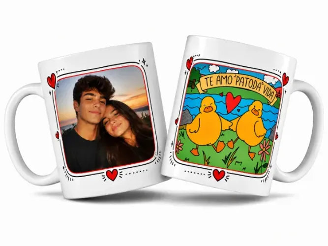 Caneca Personalizada de Namorados + Caixinha de Presente