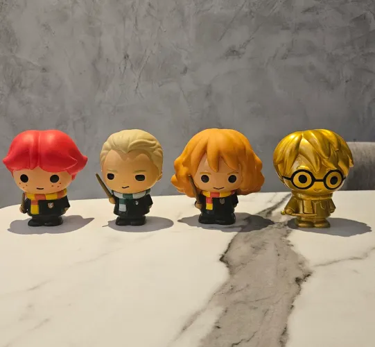 Lote 4 Figuras Bonecos Harry Potter Ooshies 10cm Colecionável Sem Embalagem