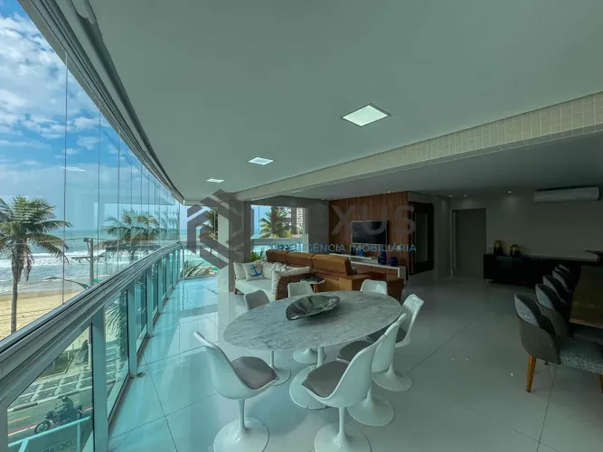 Apartamento frente mar com varanda gourmet vista mar e lazer na Praia das Asturias, Guaruj