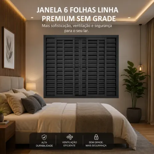 JANELA VENEZIANA 100x100 SEM GRADE LINHA PREMIUM direto da fabrica