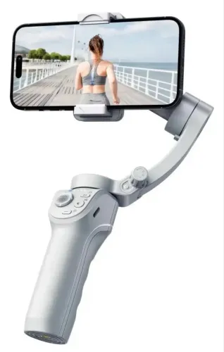 Estabilizador Gimbal Celular Com 3 Eixos Tripe Articulado Cinza