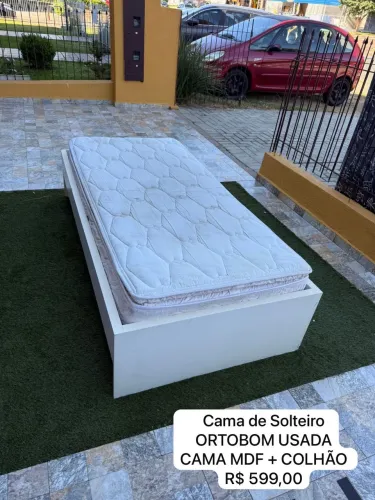 Cama de Solteiro com colchão solteiro Ortobom usado. ENTREGO