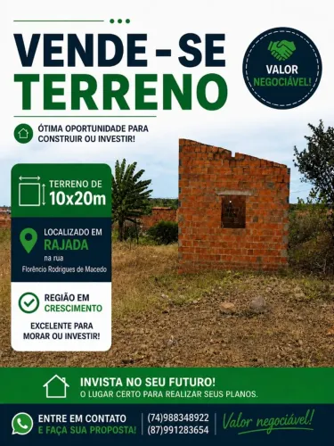Vendo terreno em Rajada (Distrito de Petrolina)
