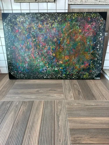 Quadro grande abstrato M. Garcia 1,20x0,80 decorativo moderno