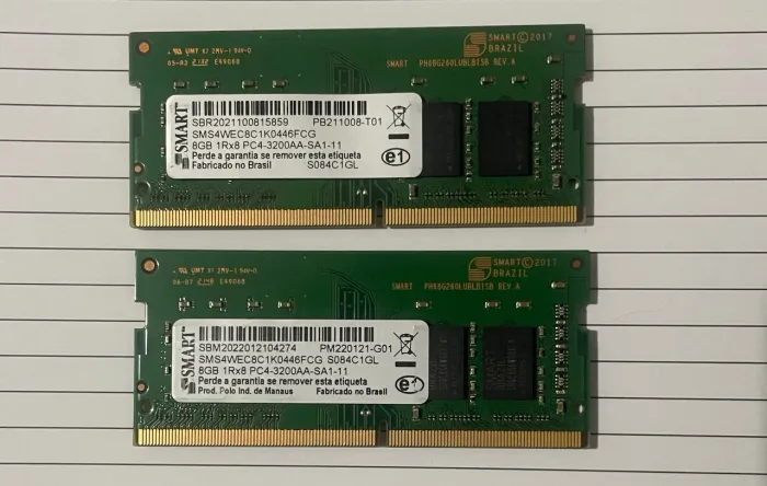 02 Memórias DDr4 08 GB - Smart