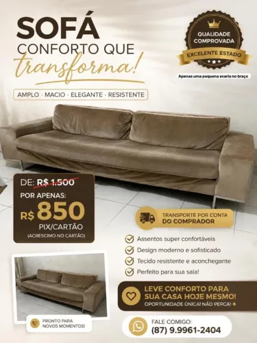 SOFÁ ELITE QUE VAI TRANSFORMAR SEU AMBIENTE