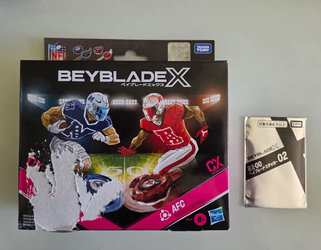 NFL 9-60LO & AFC 6-70Hexa Beyblade X Hasbro  + adesivo rare bey Get BX-00 02 original 