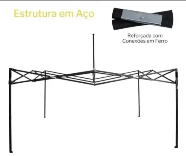Estrutura De Tenda Gazebo 3x3 Sanfonada (Sem A Lona) - Muito Barato