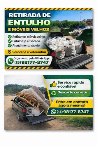 Transporte/descarte de reforma construção etc