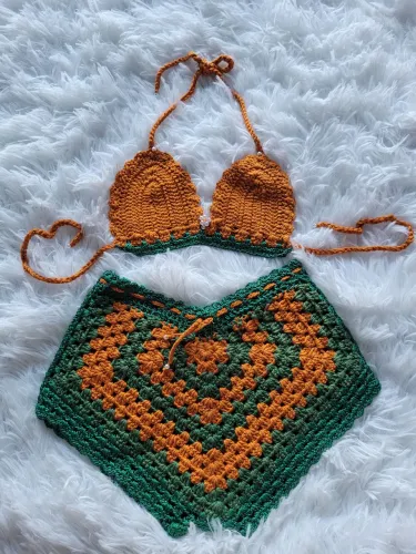 conjunto de croche novo serve até 6 anos