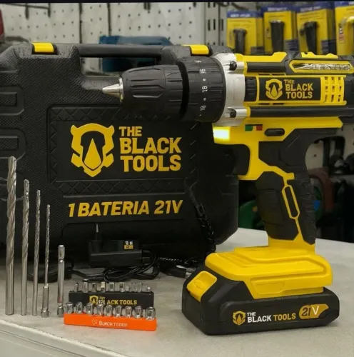 Parafusadeira e furadeira de impacto Original The Black tools 21v com maleta + acessórios