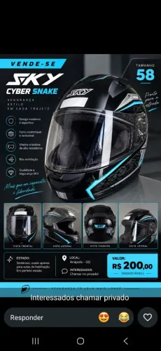 Capacete semi novo