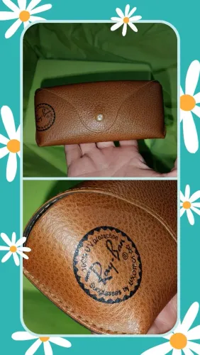 Capa de couro do óculos Ray Ban.