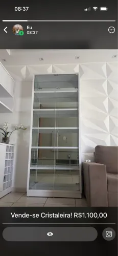 Cristaleira de vidro em MDF Lacca branco!