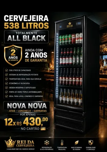 Cervejeira grande 538 litros allblak ainds na garantia 2 anos watsap *