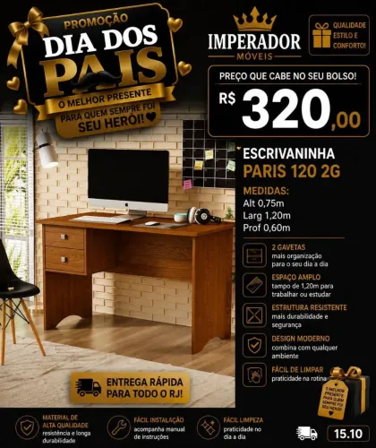 Escrivaninha Paris 120 2G