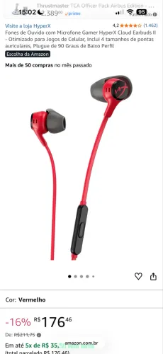 Vendo Fone HyperX Nunca usado!