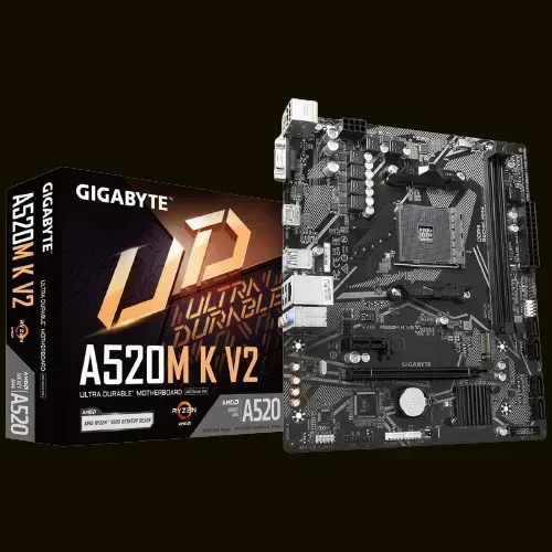 Placa-mãe Gigabyte A520M K V2 - Muito nova, funcionando 100% 