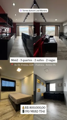Apê reformado à venda no Cond. Torres Dumont, 86m2, 3/4, 14andar, Pedreira 