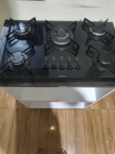 Fogão Cooktop com balcão 5 bocas dupla chama seminovo