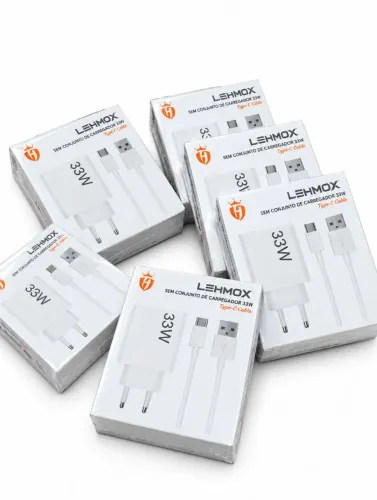 ? Carregador Lehmox 33w com cabo tipo-C