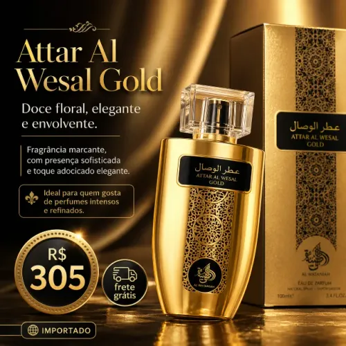 Perfume Attar Al Wesal Gold Al Wataniah Eau De Parfum 100ml | Frete grátis