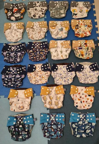 kit 22 fraldas ecológicas elinfant com 44 absorventes