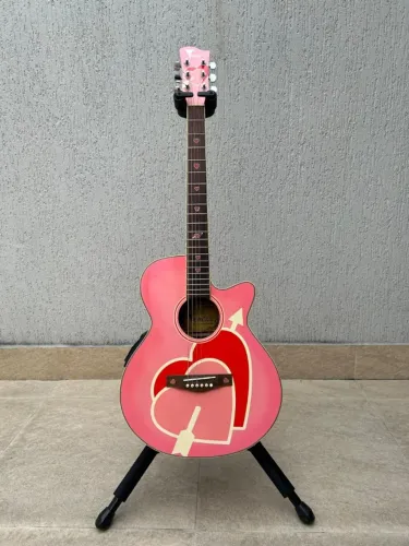 Violão Elétrico Aço Eagle Rosa - Ch11 (Usado)