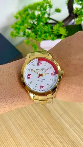 Relógio masculino original atlantis gold