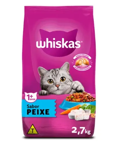Ração Whiskas Gatos Adultos Peixe 2,7 kg