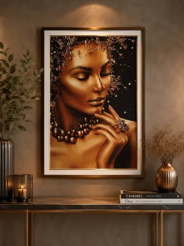 Quadro decorativo dourado