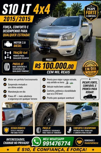 Chevrolet S10 Pick-up LT 2.8 TDI 4X4 CD Diesel AUT 2015