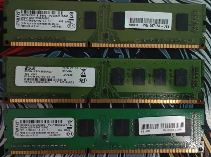 KIT 3 MEMÓRIAS RAM 4GB DDR3