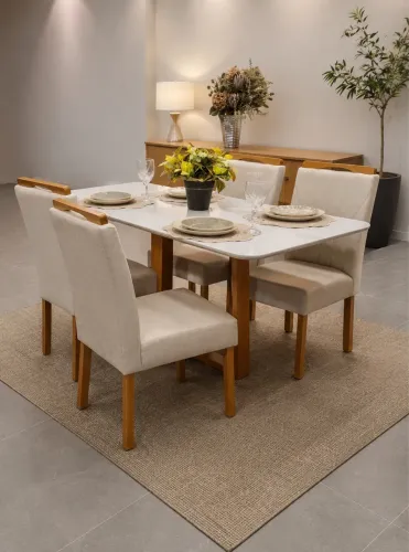 MESA DE JANTAR 1,20x80 MT COM 4 CADEIRAS