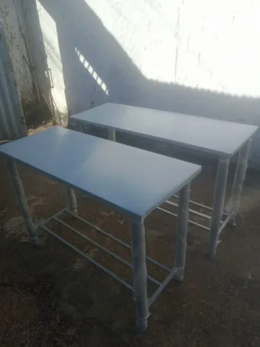 Mesa tampo de inox 140 x 55cm