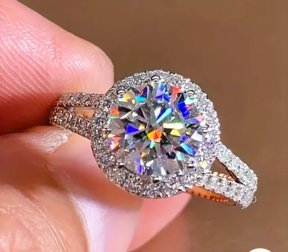 Lindo Anel 2 CT Moissanite Pra 925 Esterlina tamanho 17