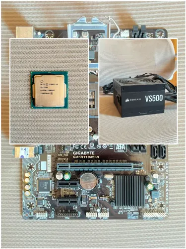 Kit Intel i5-7400 + Placa-Mãe Gigabyte H110M-H + Fonte Corsair VS500 500W