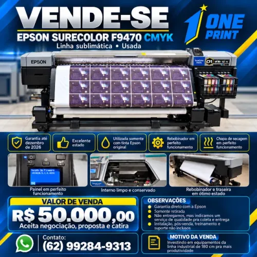 Impressora Epson F9470 boca de 160cm (Tudo Funcionando 100%)