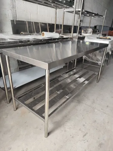 bancada inox 2,20m estrutura profissional resistente