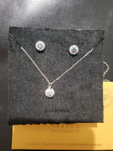 Conjunto prata 925 com moissanite 