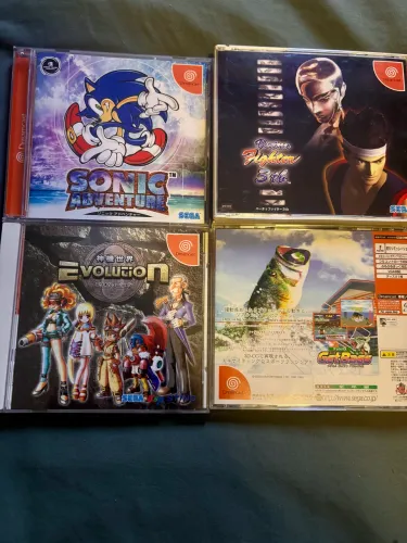 Lote sonic adventure, Virtua fighter 3tb, Evolution e bass fishing dreamcast originais jap