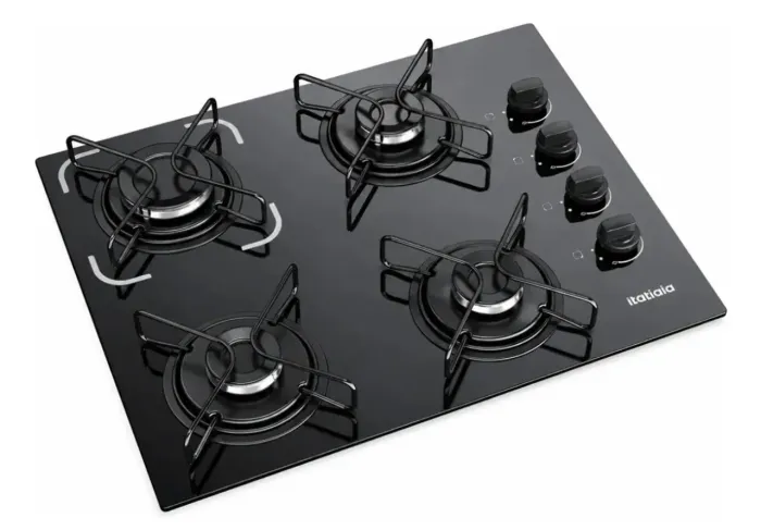 Fogão cooktop 4 bocas itatiaia preto