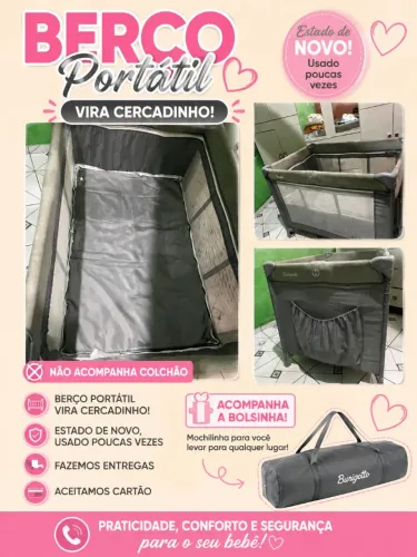 Berço portatil vira cercadinho