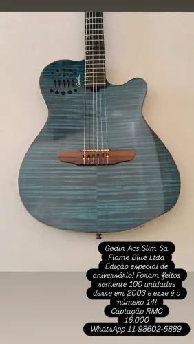 Violão Godin Acs Slim Sa Midi Blue Denim Série de aniversário! Só 100 unidades no mundo!